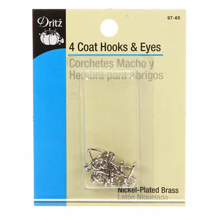 Extra large hook & eye closures hold finished edges together