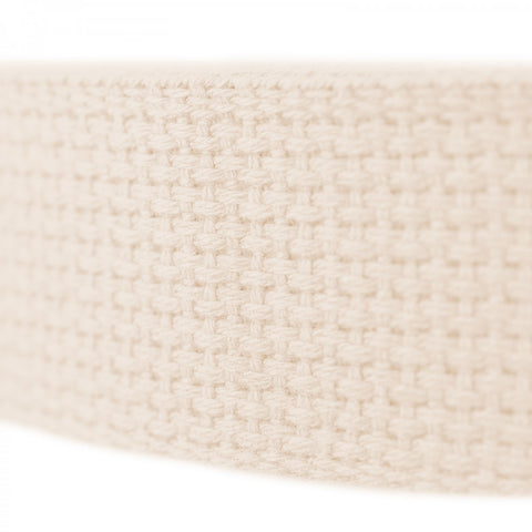 Heavy weight 100% cotton webbing - 1 1/4" width.   Natural, tan or navy