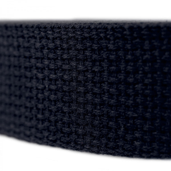 Heavy weight 100% cotton webbing - 1 1/4" width.   Natural, tan or navy